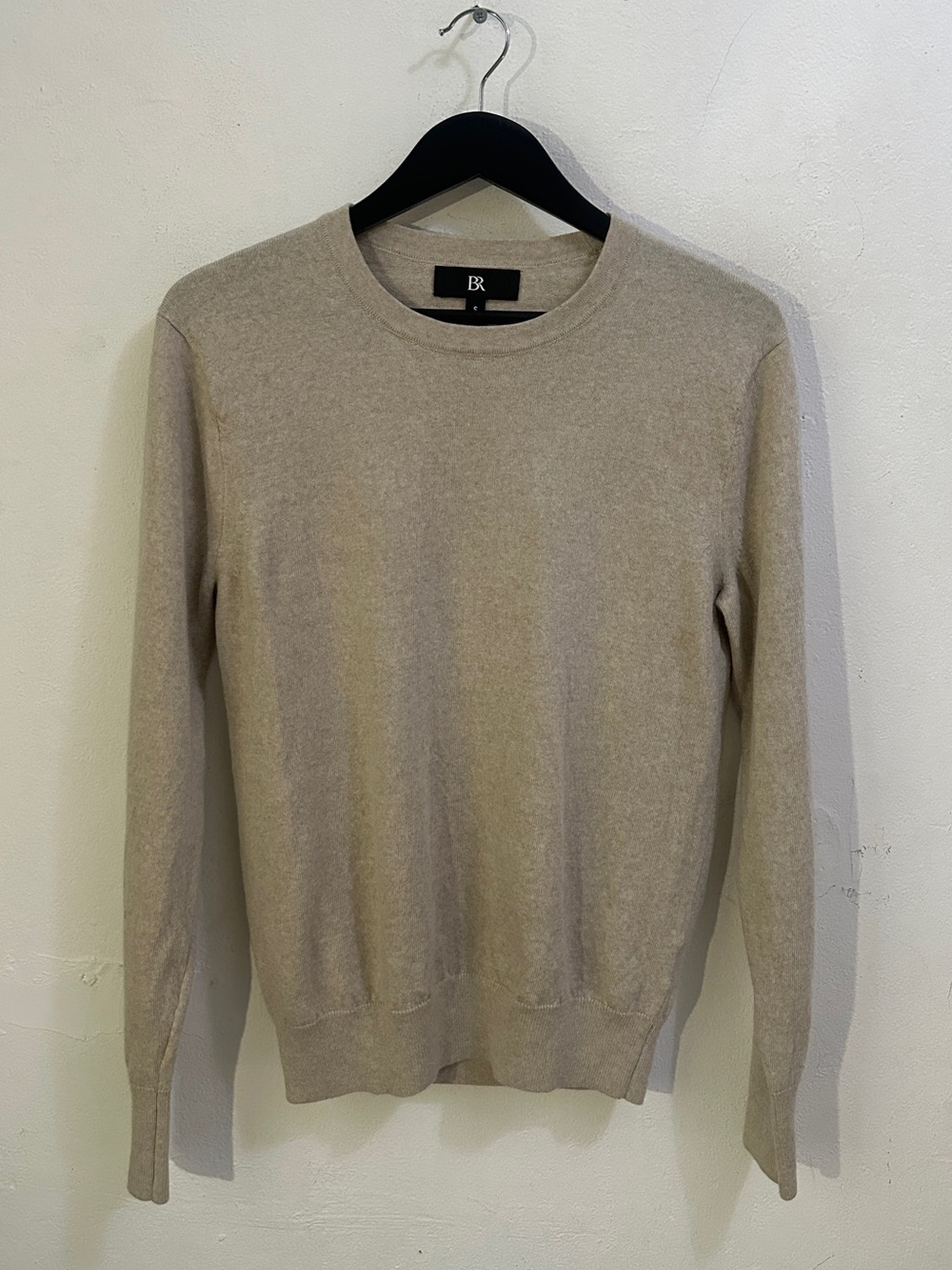 Banana Republic 100% Extra Fine Merino Wool Sweater Womens S Beige Crew Neck
